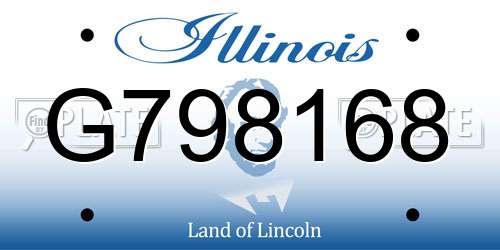 G798168 Illinois License Plate
