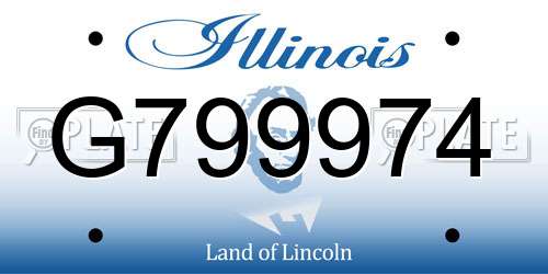 G799974 Illinois License Plate