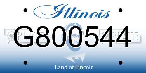 G800544 Illinois License Plate