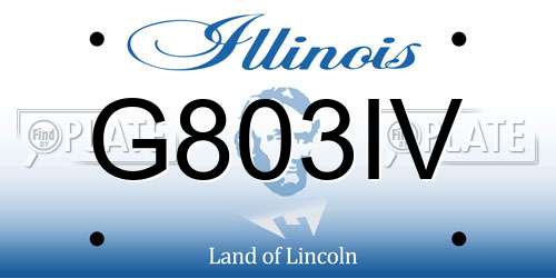 G803IV Illinois License Plate