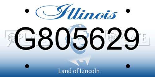 G805629 Illinois License Plate