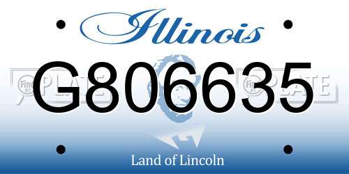 G806635 Illinois License Plate