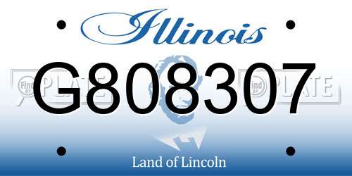 G808307 Illinois License Plate