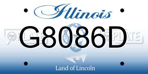 G8086D Illinois License Plate