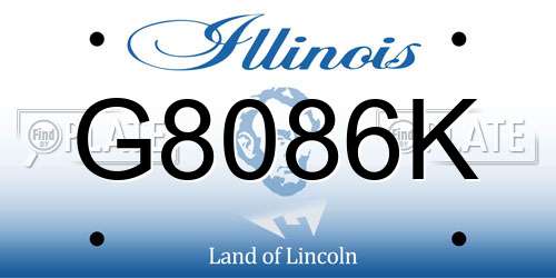 G8086K Illinois License Plate