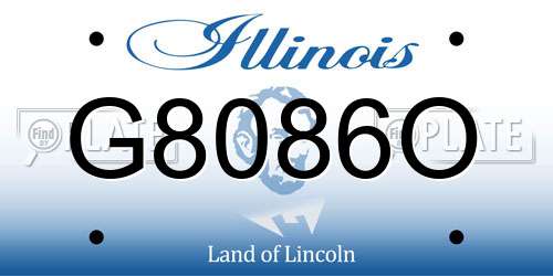 G8086O Illinois License Plate