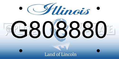 G808880 Illinois License Plate