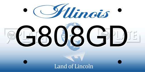 G808GD Illinois License Plate
