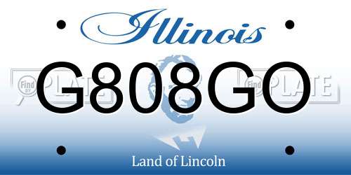 G808GO Illinois License Plate