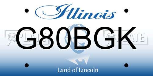 G80BGK Illinois License Plate