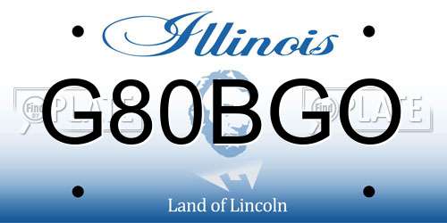 G80BGO Illinois License Plate
