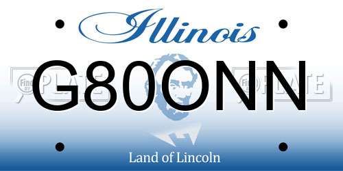 G80ONN Illinois License Plate