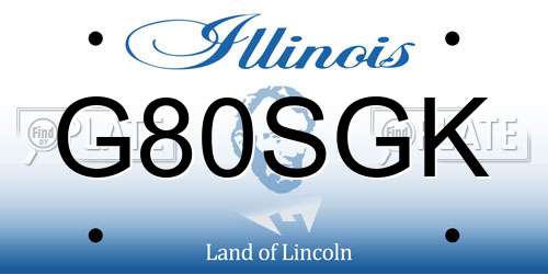 G80SGK Illinois License Plate