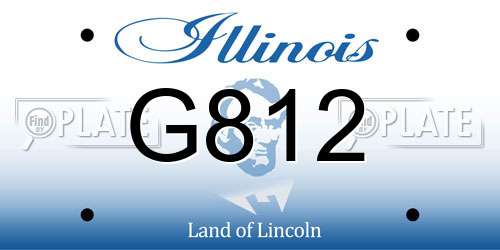 G812 Illinois License Plate