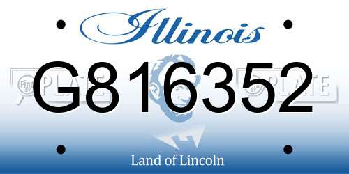 G816352 Illinois License Plate