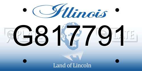 G817791 Illinois License Plate