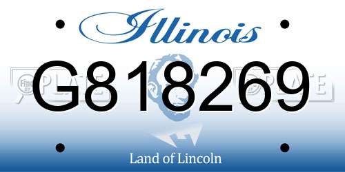G818269 Illinois License Plate