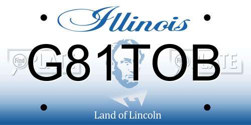 G81TOB Illinois License Plate