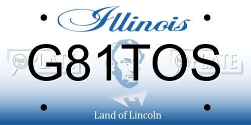 G81TOS Illinois License Plate