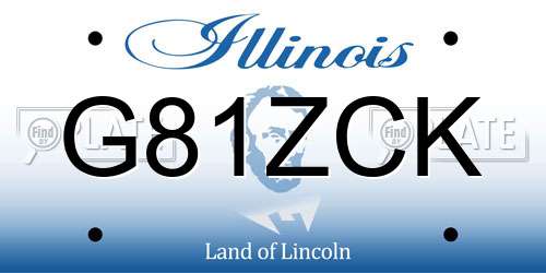 G81ZCK Illinois License Plate