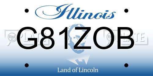 G81ZOB Illinois License Plate