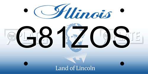 G81ZOS Illinois License Plate