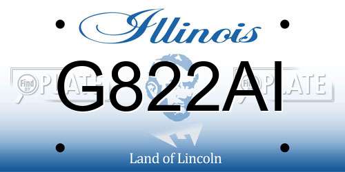 G822AI Illinois License Plate