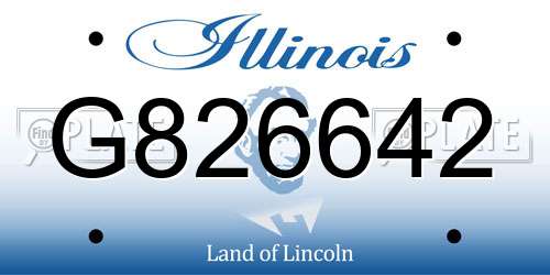 G826642 Illinois License Plate