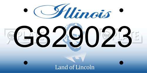 G829023 Illinois License Plate