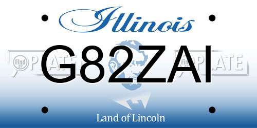 G82ZAI Illinois License Plate