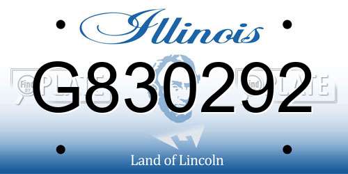 G830292 Illinois License Plate