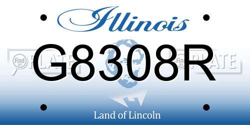 G8308R Illinois License Plate