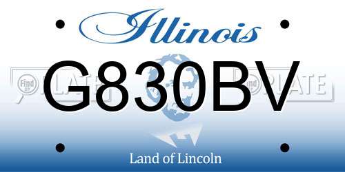 G830BV Illinois License Plate