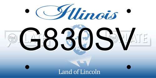 G830SV Illinois License Plate