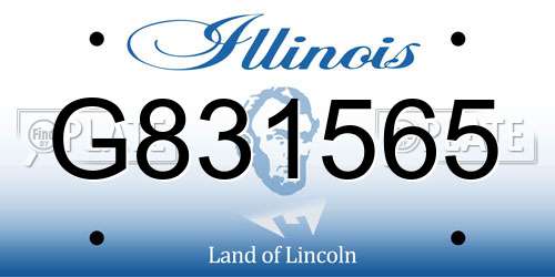 G831565 Illinois License Plate