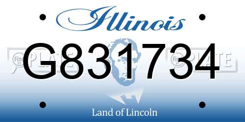 G831734 Illinois License Plate