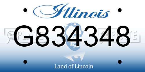 G834348 Illinois License Plate