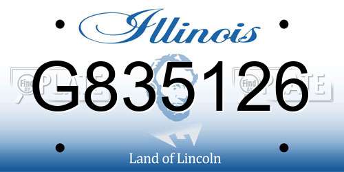 G835126 Illinois License Plate