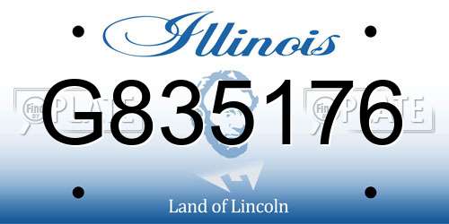 G835176 Illinois License Plate