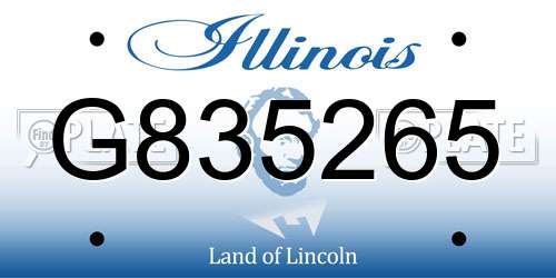 G835265 Illinois License Plate