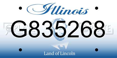 G835268 Illinois License Plate