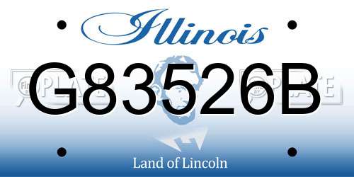 G83526B Illinois License Plate