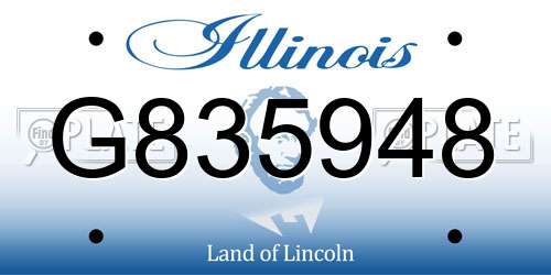 G835948 Illinois License Plate
