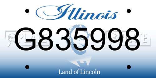 G835998 Illinois License Plate