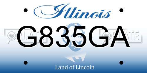 G835GA Illinois License Plate
