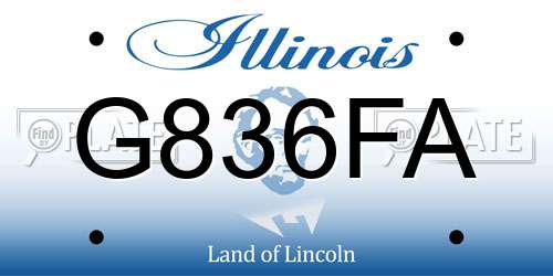 G836FA Illinois License Plate