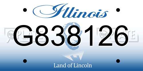 G838126 Illinois License Plate