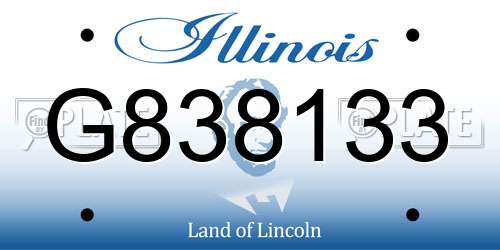 G838133 Illinois License Plate
