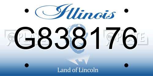 G838176 Illinois License Plate