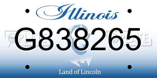 G838265 Illinois License Plate